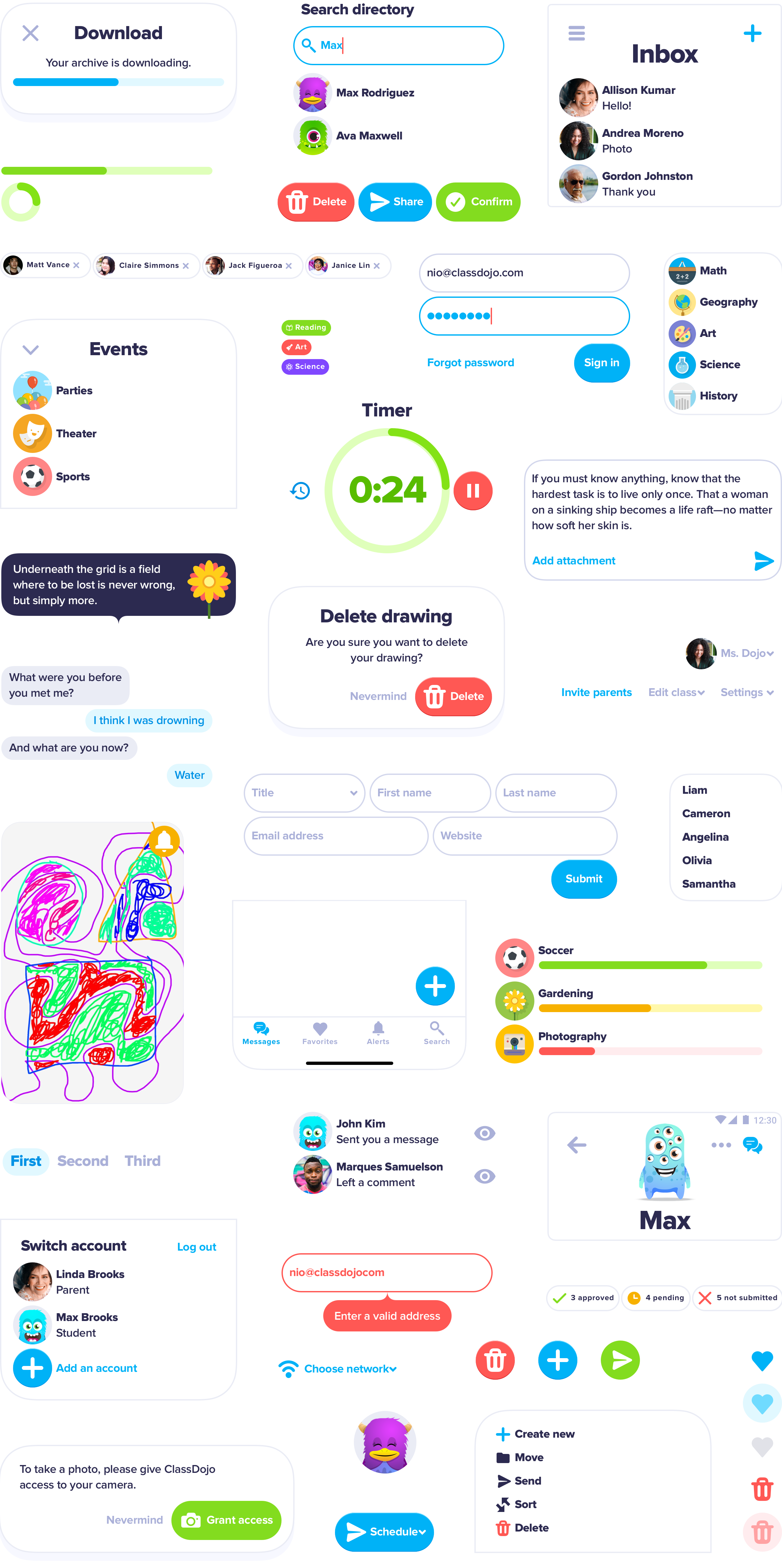 ClassDojo components