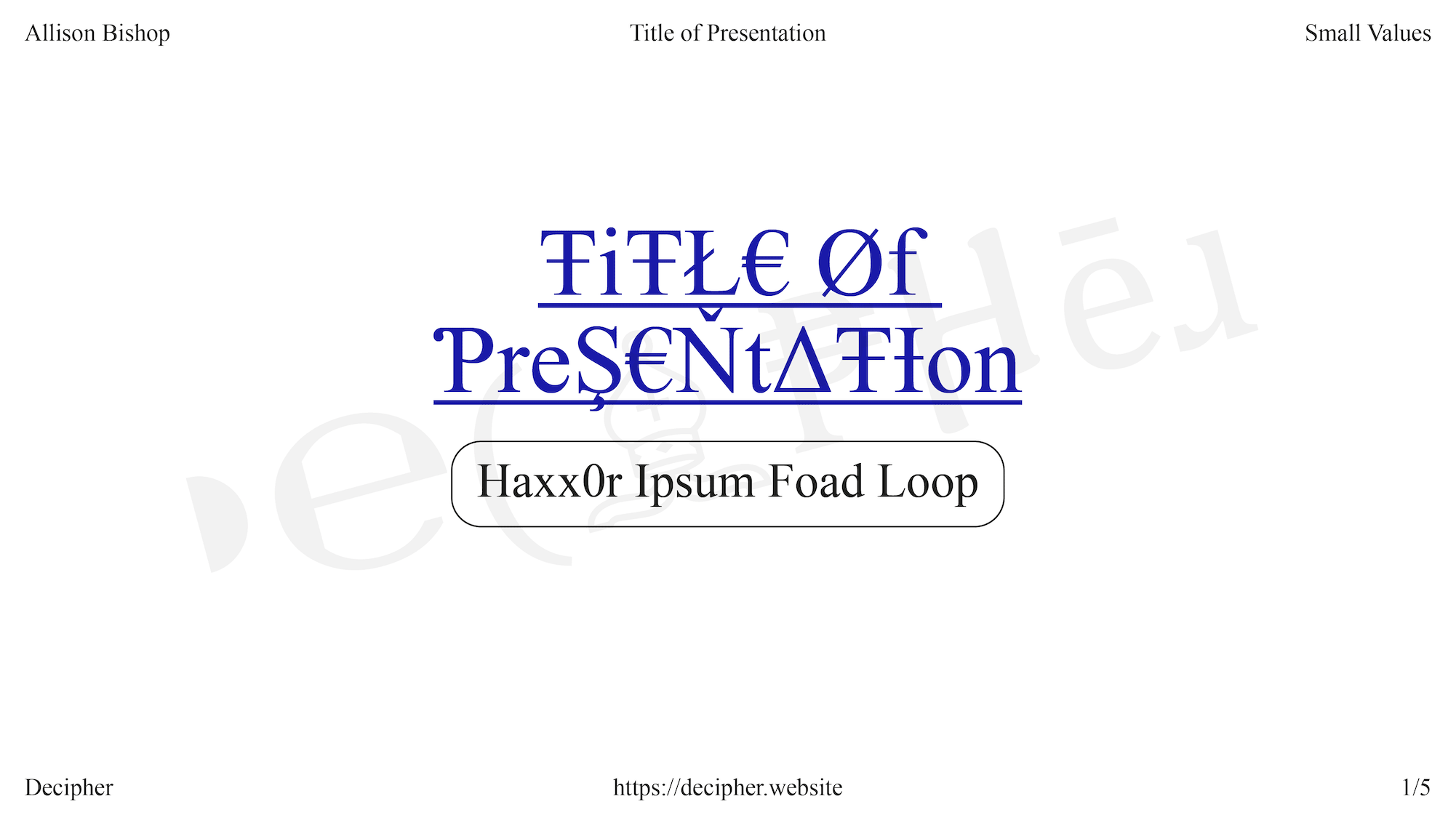 Slide presentation template